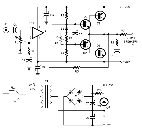 Skema-Rangkaian-18w-Audio-Amplifier